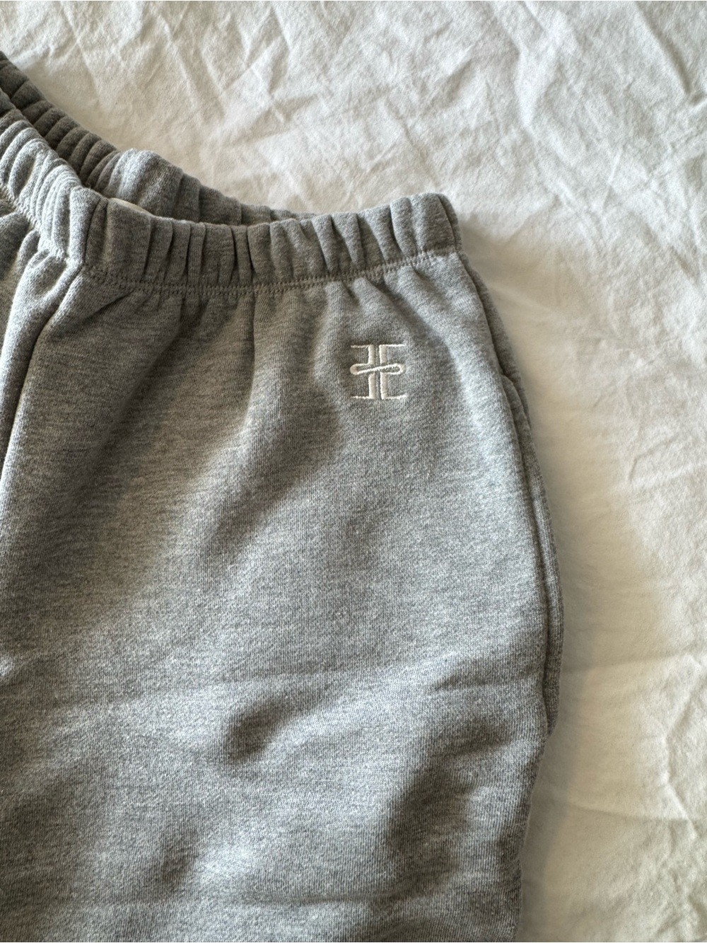 Eterne Light Gray Kids Joggers with Subtle Embroidery